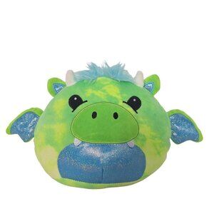 Green Dragon Monster Plush Horns Metallic Wings 8.5"